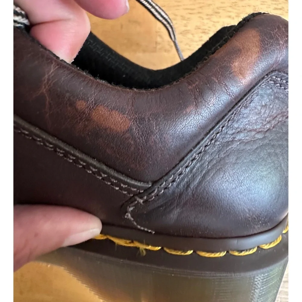 VTG Dr. Martens Brown Leather Chunky Platform Shoes Mens 12 NEW Y2K 10938 READ